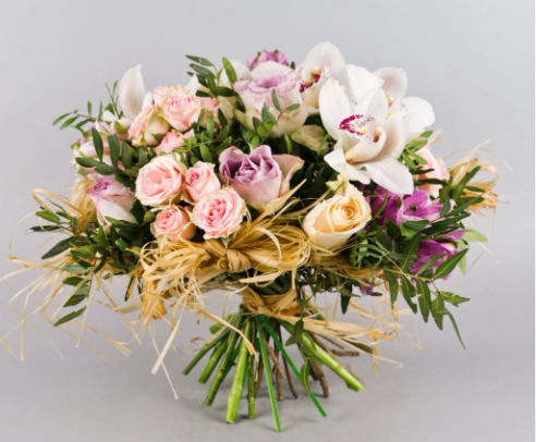 Peach Rose & Carnation Bouquet